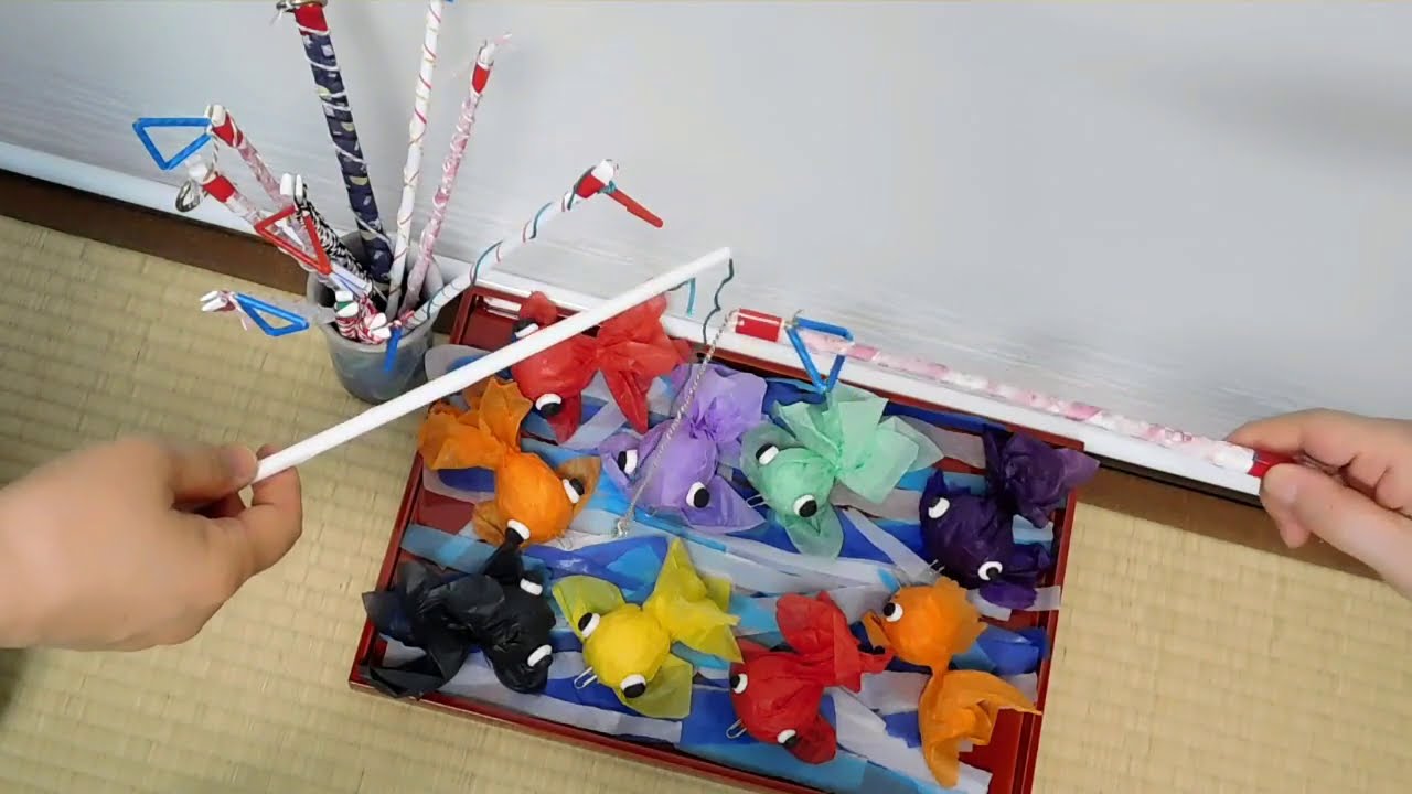 簡単工作 チラシで作る 釣り竿 改良版 片付け簡単 絡まない