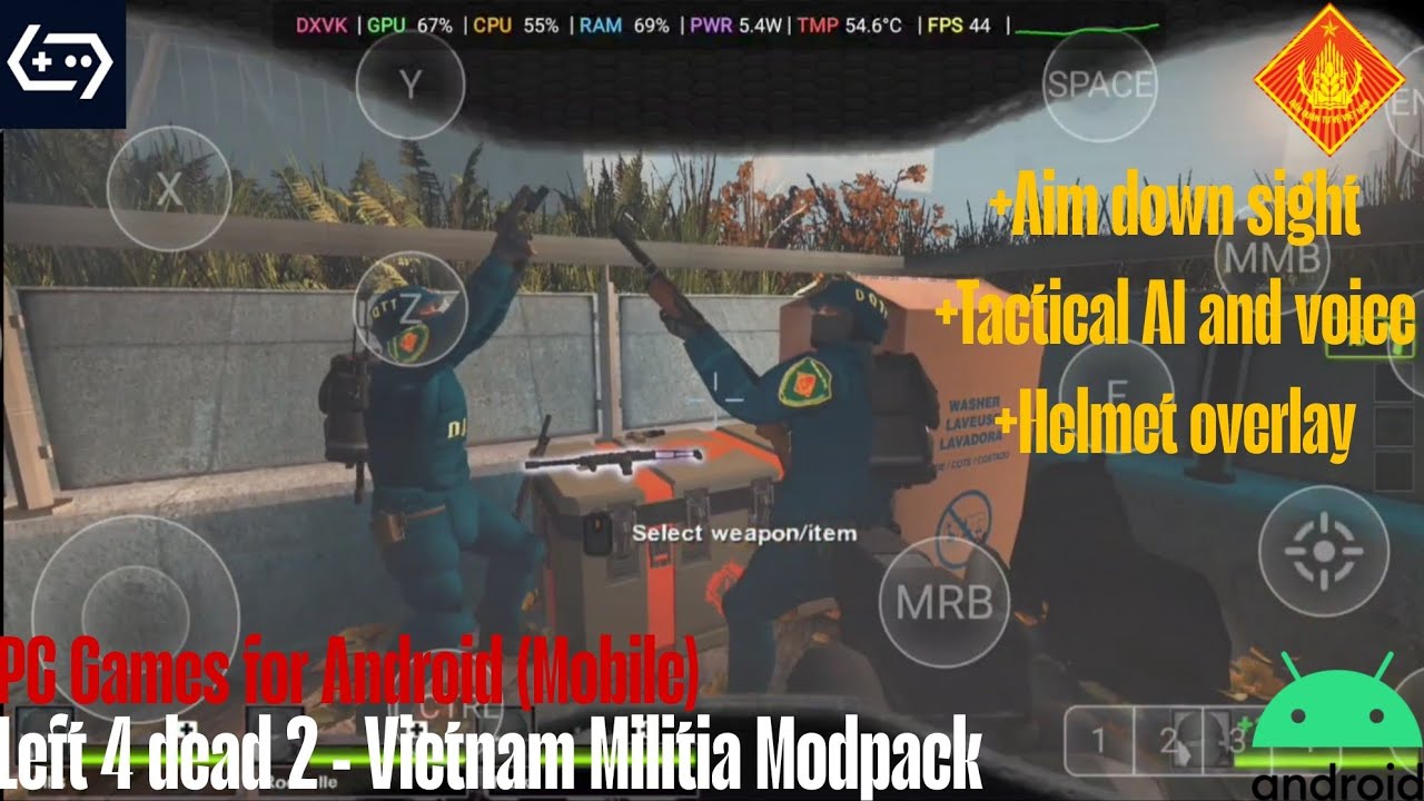 Vietnam Militia Soldier skin mod for Left 4 dead 2 Android Gamehub Emulator HD gameplay + Tutorial