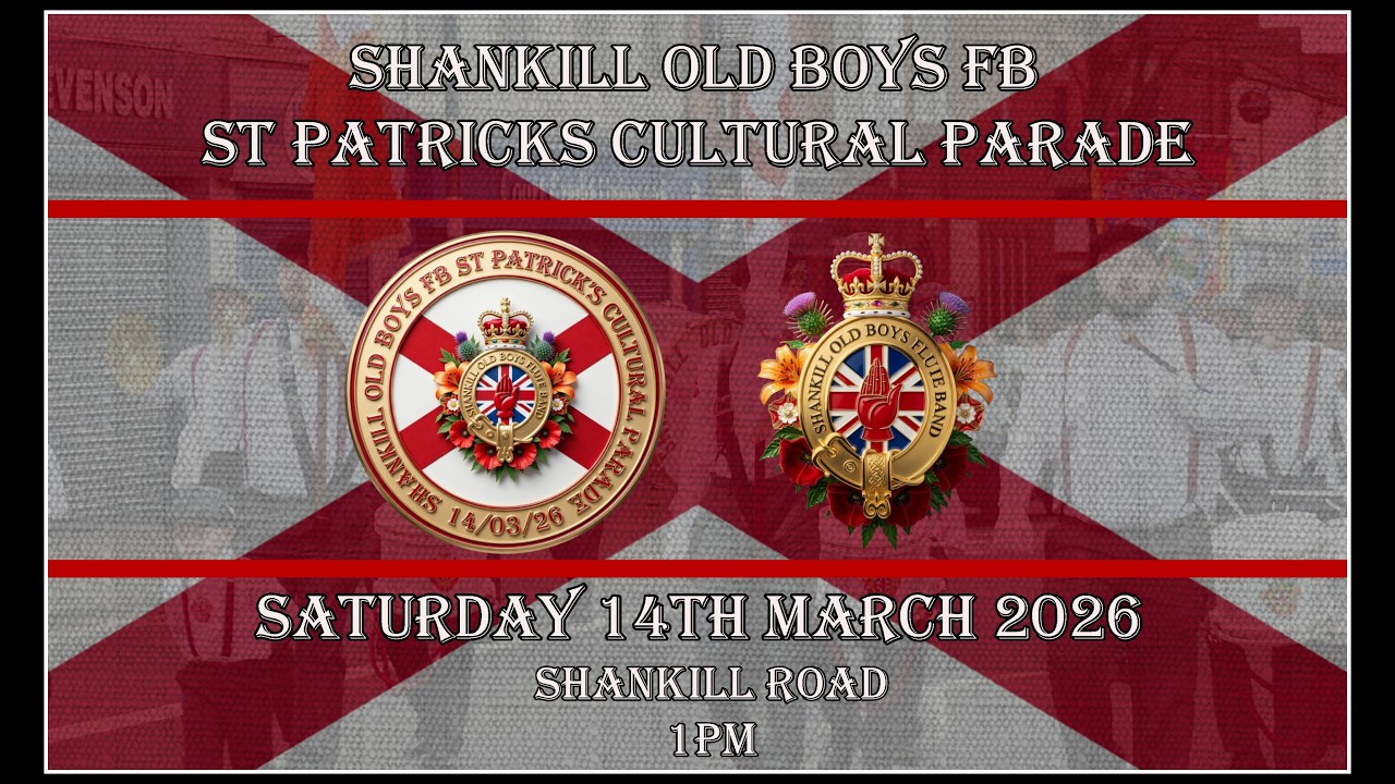 Shankill Old Boys FB St Patrick's Cultural Parade (Full Clip) 14/03/26