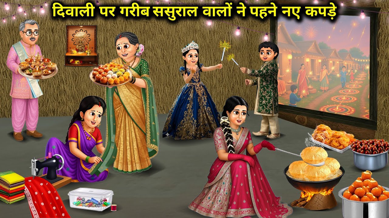 दिवाली पर गरीब ससुराल वालों ने पहने नए कपड़े || Poor In -Laws New Clothes On Diwali || Cartoon Video