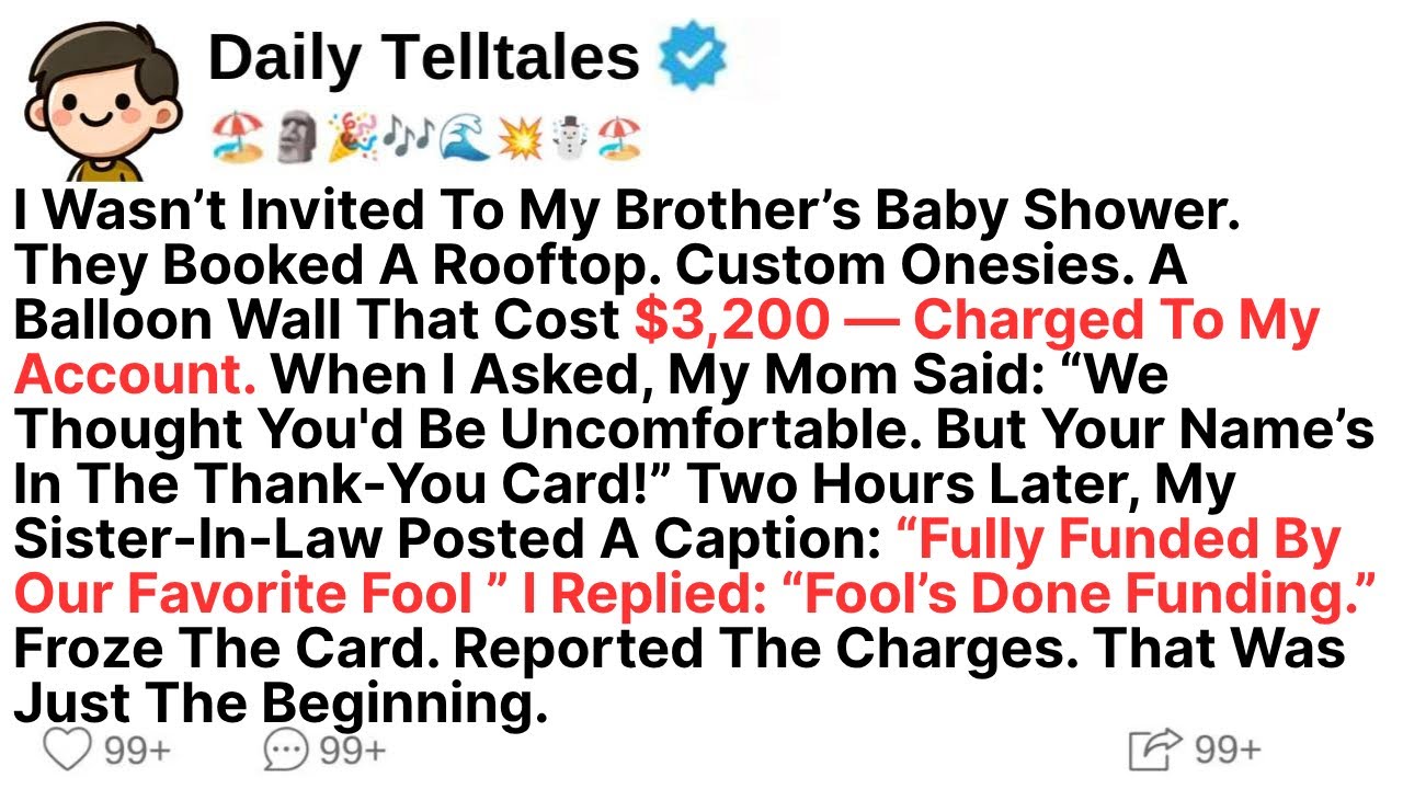 I Wasn’t Invited To My Brother’s Baby Shower. They Booked A Rooftop. Custom Onesies. And...