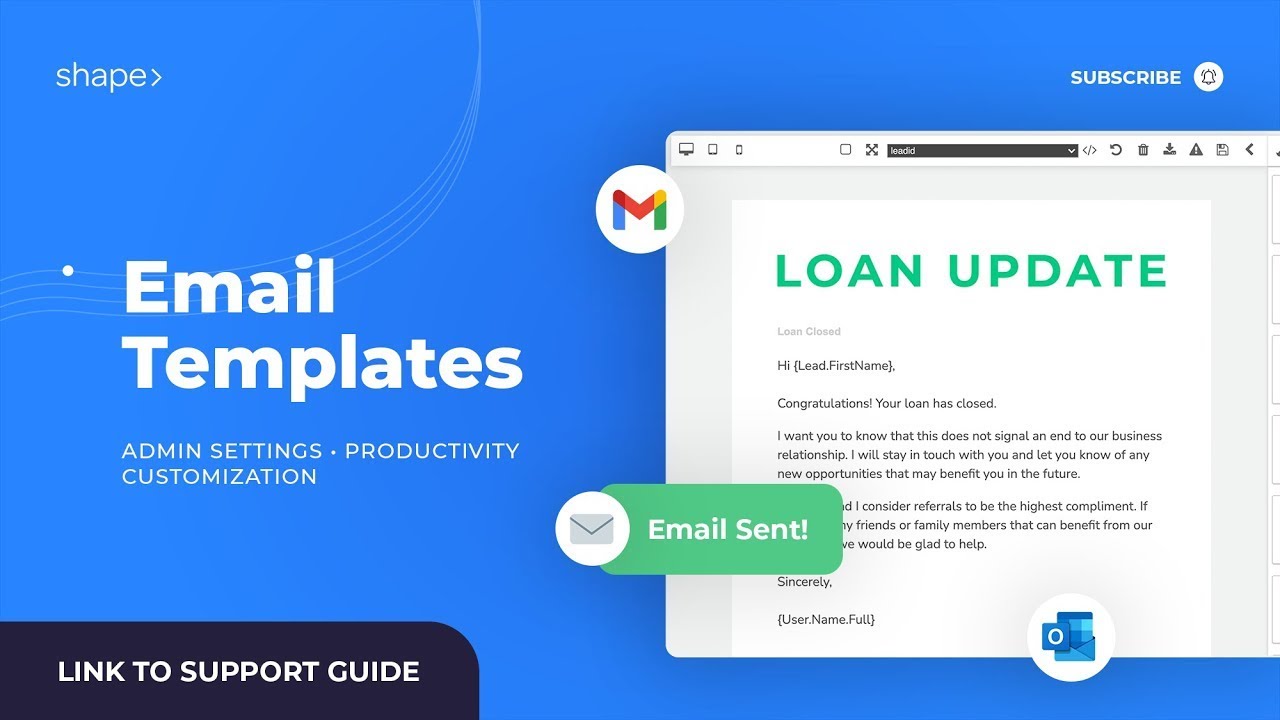Email Templates in Shape Software CRM