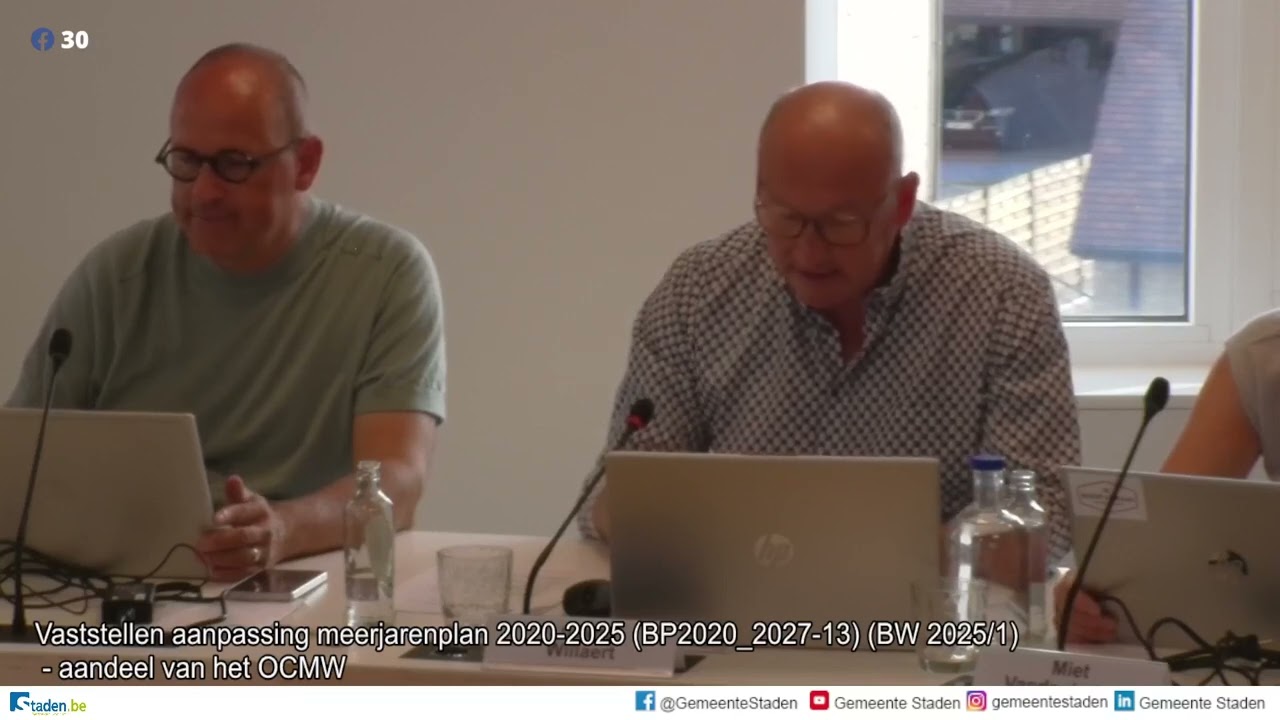 Gemeente- en OCMW-raad Staden van donderdag 26 juni 2025