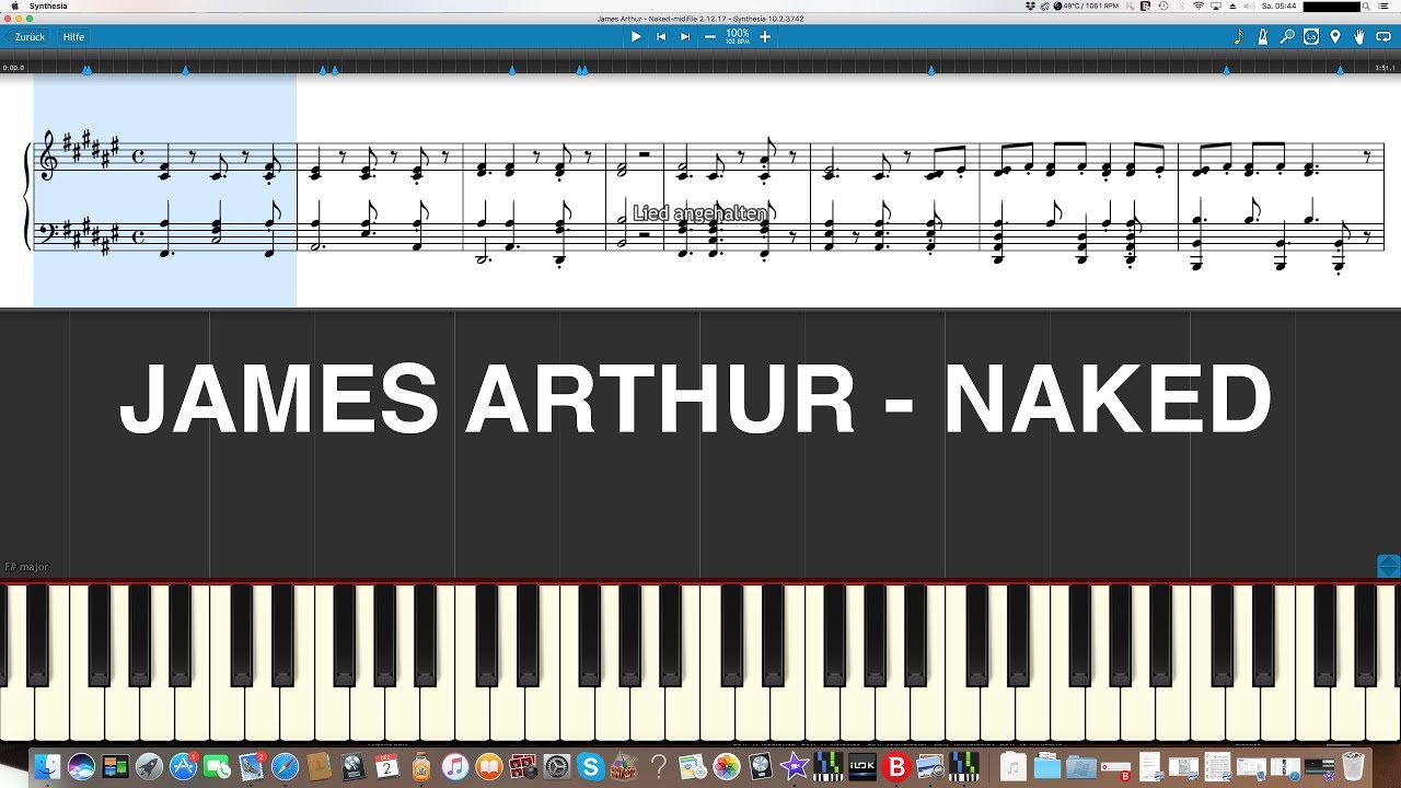 James Arthur *Naked* Piano Tutorial Instrumental Cover