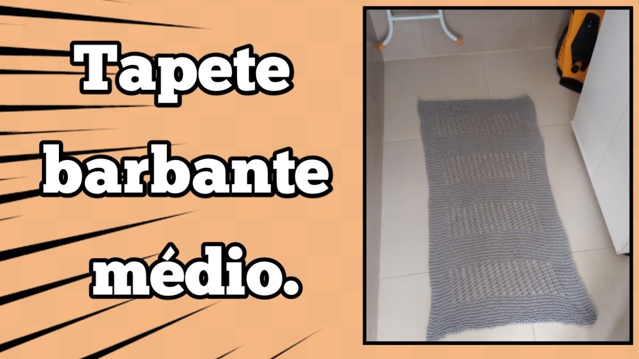 Como fazer tricô - Tapete de barbante médio tricô. (materiais da aula encontra-se na descrição).