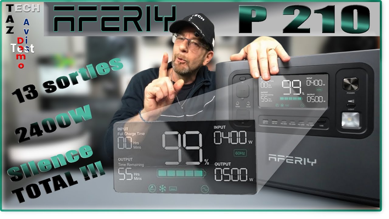 AFERIY P210 Batterie Nomade 2400W - Test D&eacute;mo Avis - La PUISSANCE en SILENCE !