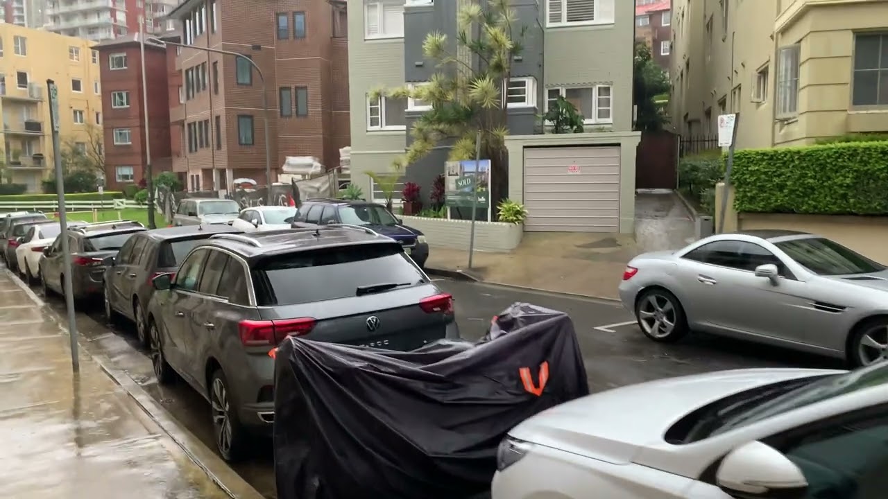 4K Rain walk through Kirribilli Sydney Australia.