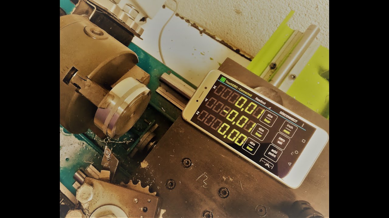 PART 2 : setting the homemade DRO on Homemade lathe
