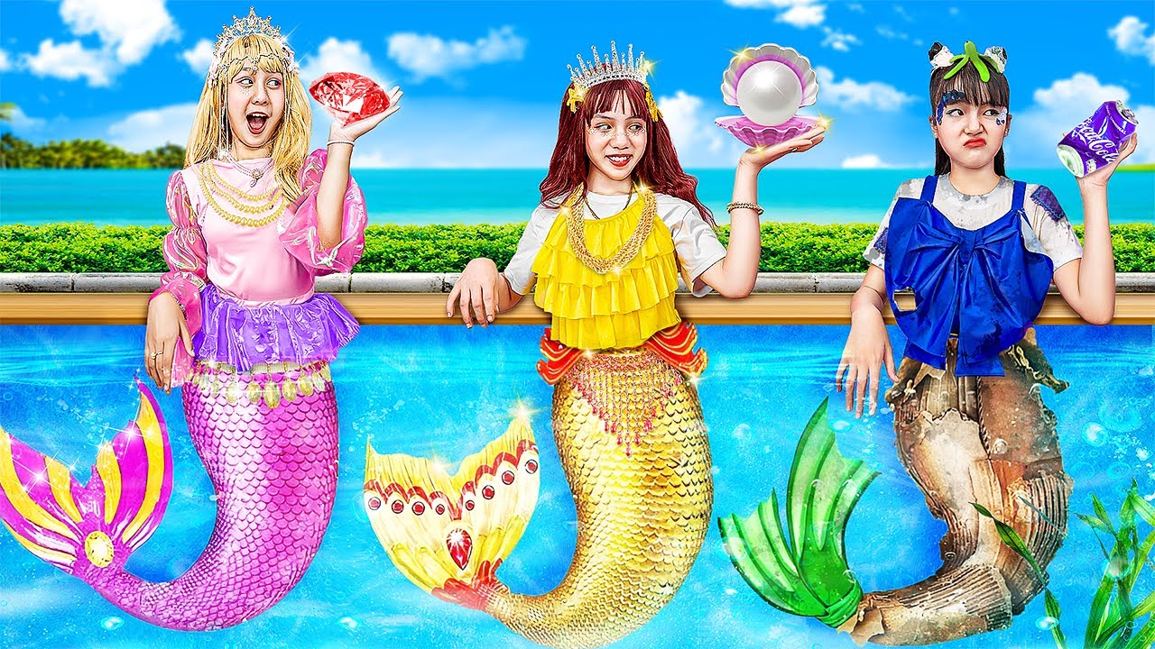 Cô Gái Nghèo Vs Giàu Vs Siêu Giàu Tại Cuộc Thi Trang Điểm Nàng Tiên Cá!
