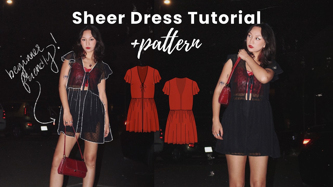 Sheer Tie-Front Dress & Cover Up Sewing Tutorial + PATTERN // BEGINNER FRIENDLY SEWING!!!