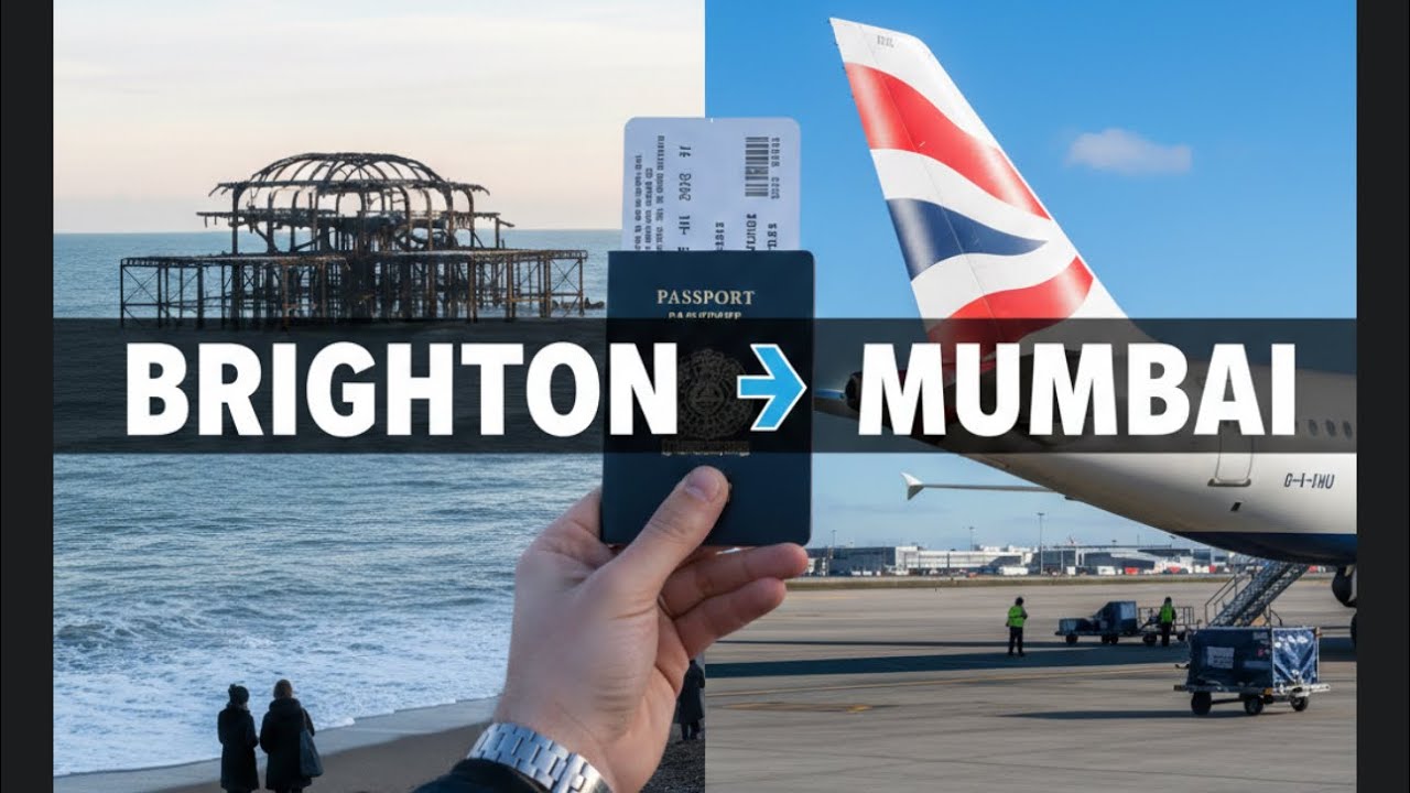 UK,Brighton 🇬🇧 to Mumbai: A Solo Journey | National Express, Heathrow Terminal 2 & Long-Haul POV 