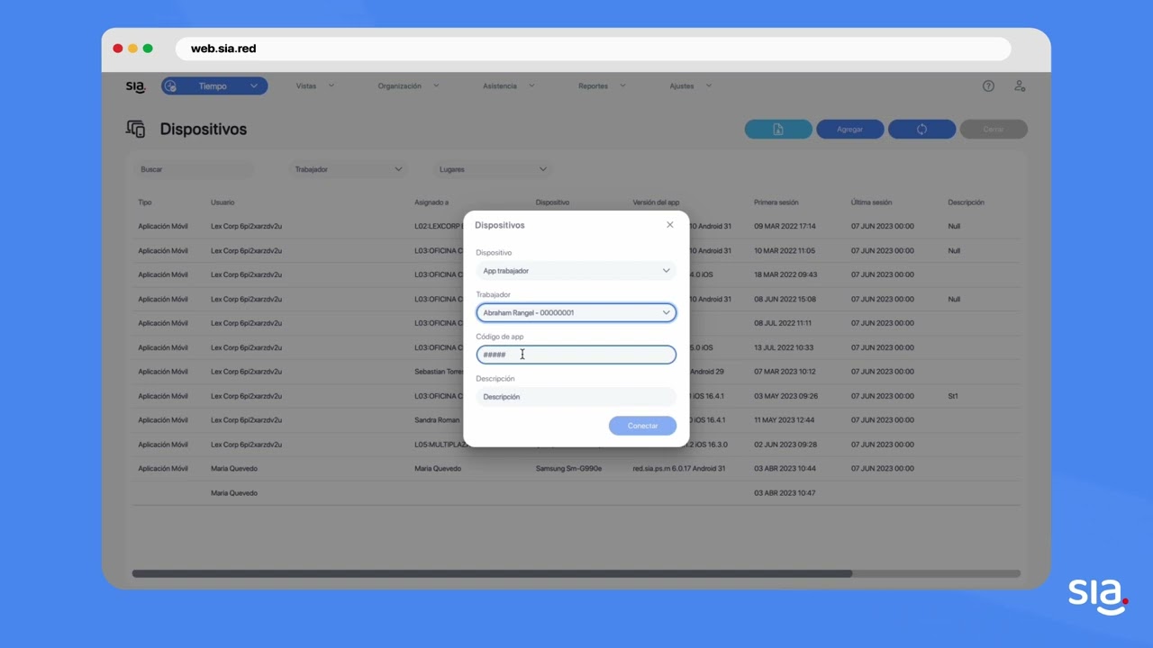 [App] – Vincular dispositivos móviles | SIA | Software y Reloj de Asistencia