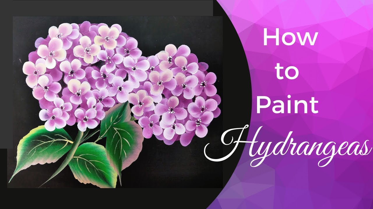 How to Paint Hydrangeas | Easy Step by Step | One Stroke Art | Acrylic Painting | Beginners Tutorial