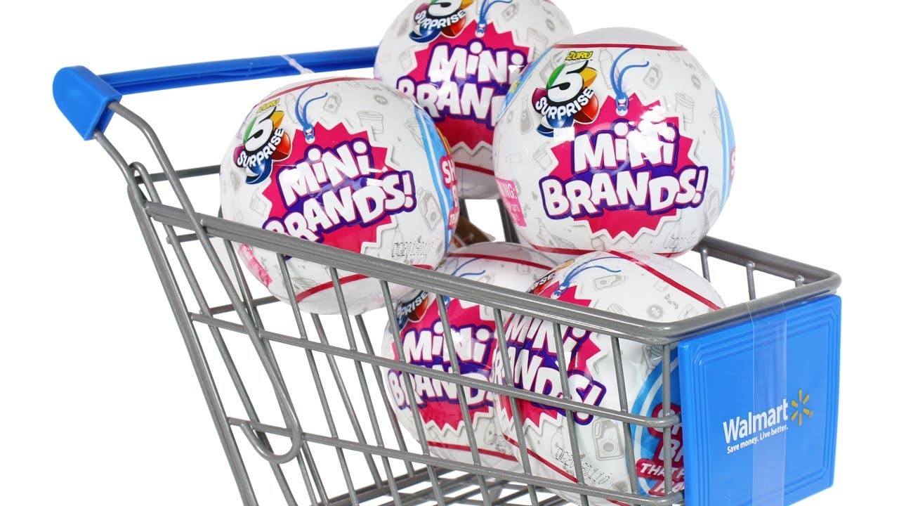 Zuru 5 Surprise Mini Brands Blind Box Shopping Cart Unboxing Toy Review Mini Doll Foods