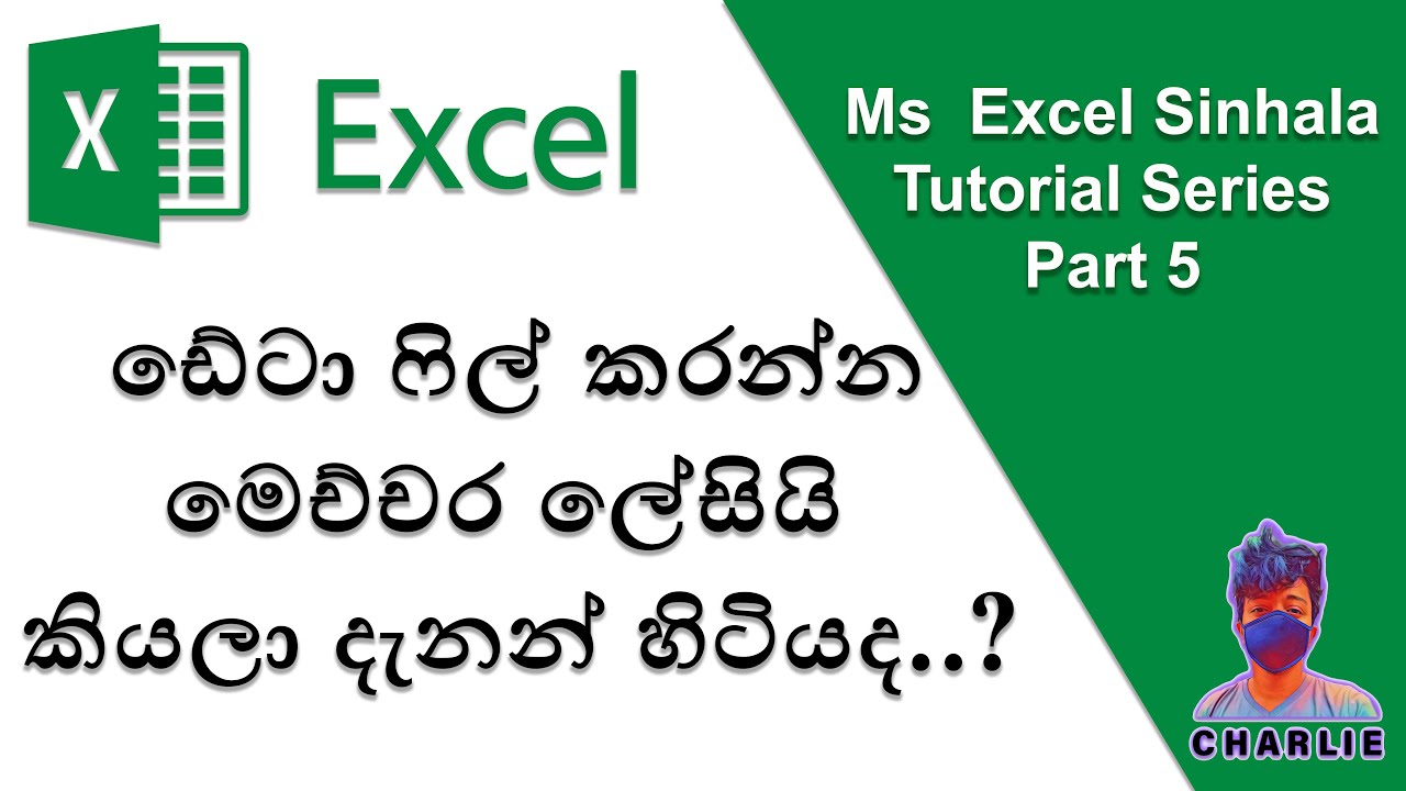 How to use the Fill Series in MS Excel | Sinhala tutorial