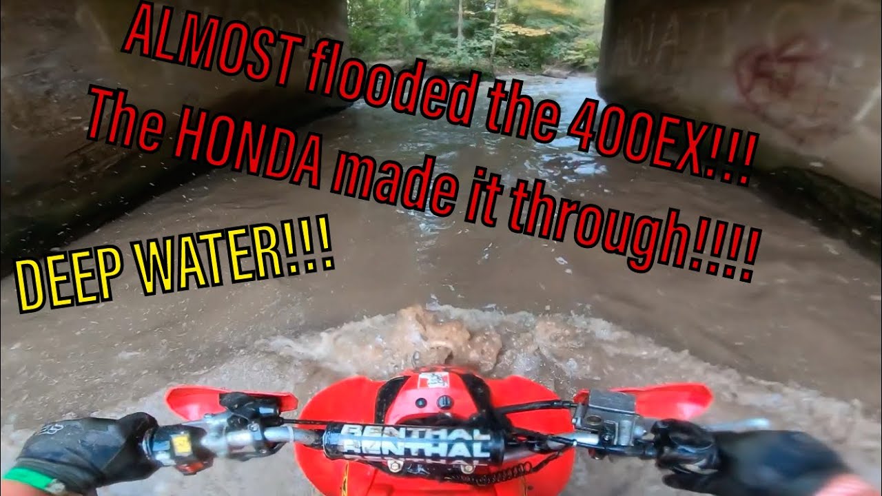 HONDA 400EX makes it through DEEP WATER(End of day 1)(Badlands Offroad Park Back The Blue Trip Pt.7)