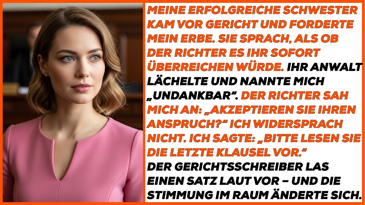 Meine erfolgreiche Schwester forderte vor Gericht mein gesamtes Erbe.