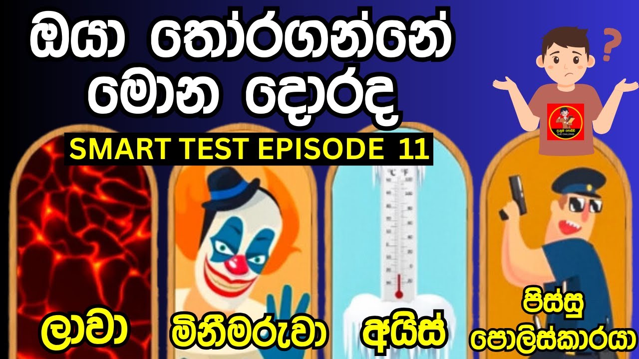 Smart Test Episode 11| මේවා පුලුවන්නම් ඔයා සුපිරිම බුද්ධිමතෙක් 😱❤️|sinhala riddles| Danuma Poddi