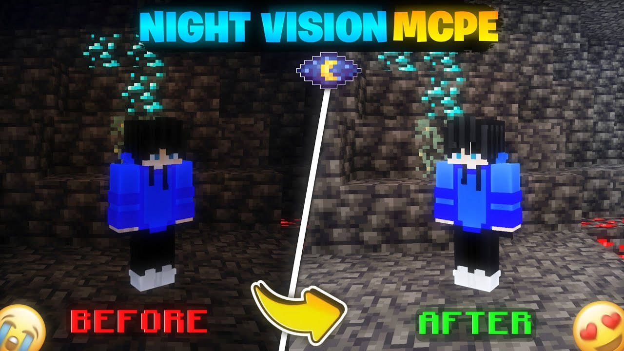 Best FullBright NIGHT VISION Mod For MCPE 1.21+🔥| Night Vision For [Servers & SMP'S]