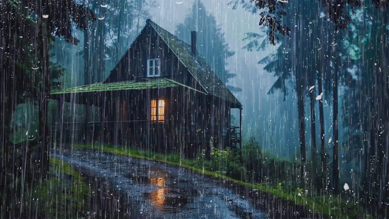 Durma Rápido com Chuva Forte – Sons de Tempestade e Trovoadas Naturais no Telhado
