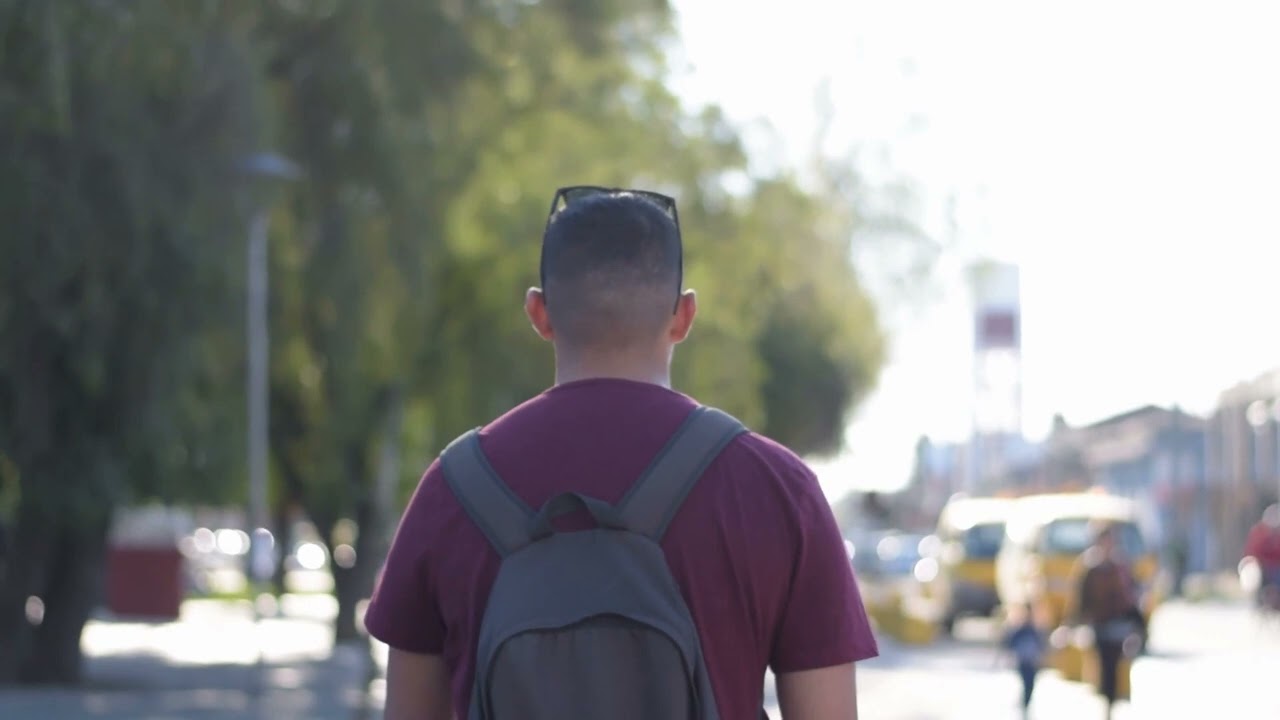 Man Walking In The Street With Backpack | Free Stock Video - No Copyright | 4K