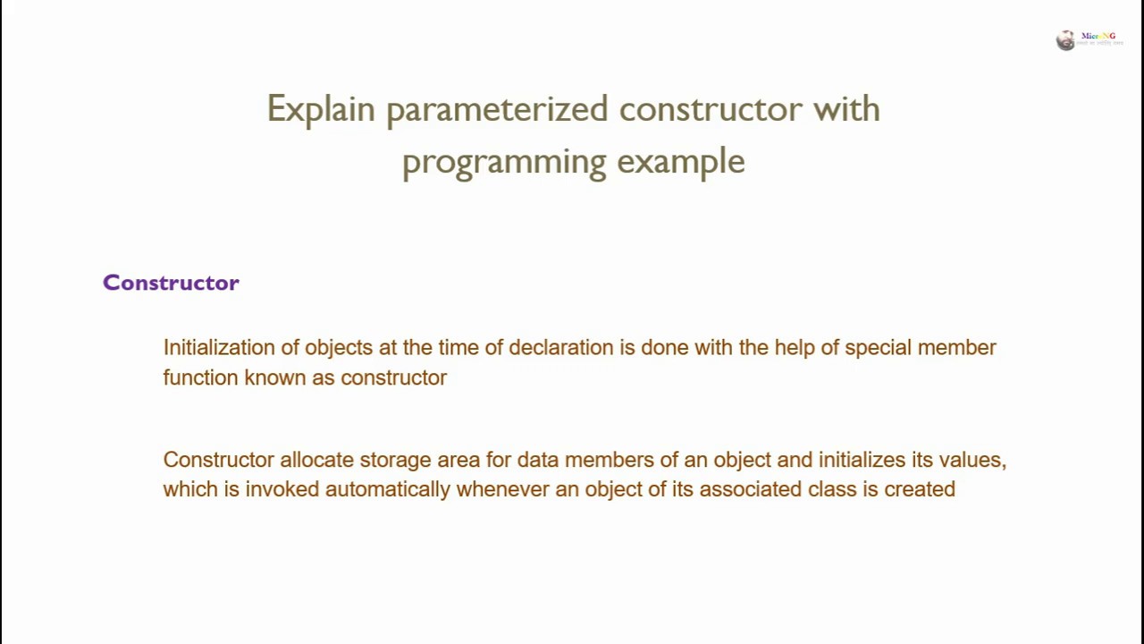 Parameterized Constructor in C++