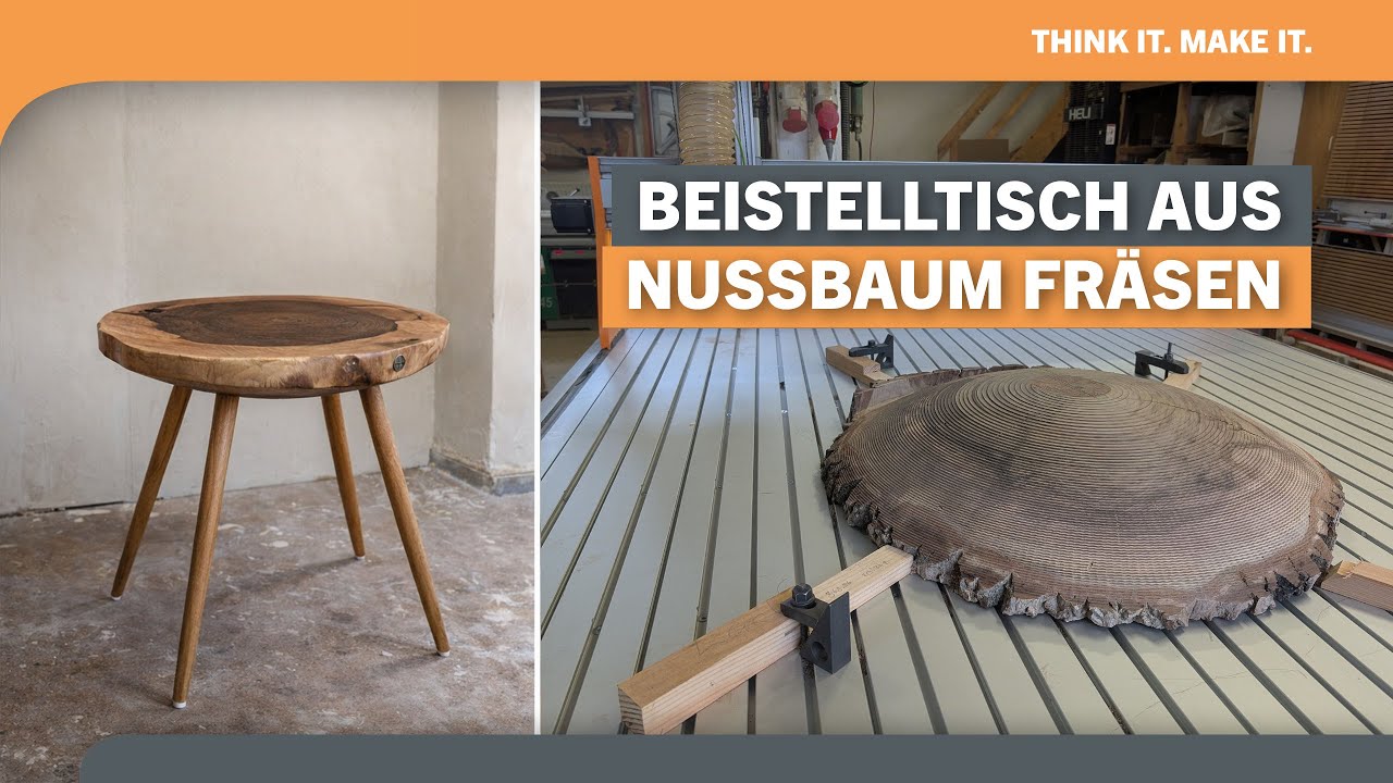 CNC-Projekt: Kuppelförmige Tischplatte aus Nussbaum fräsen | STEPCRAFT Q.408