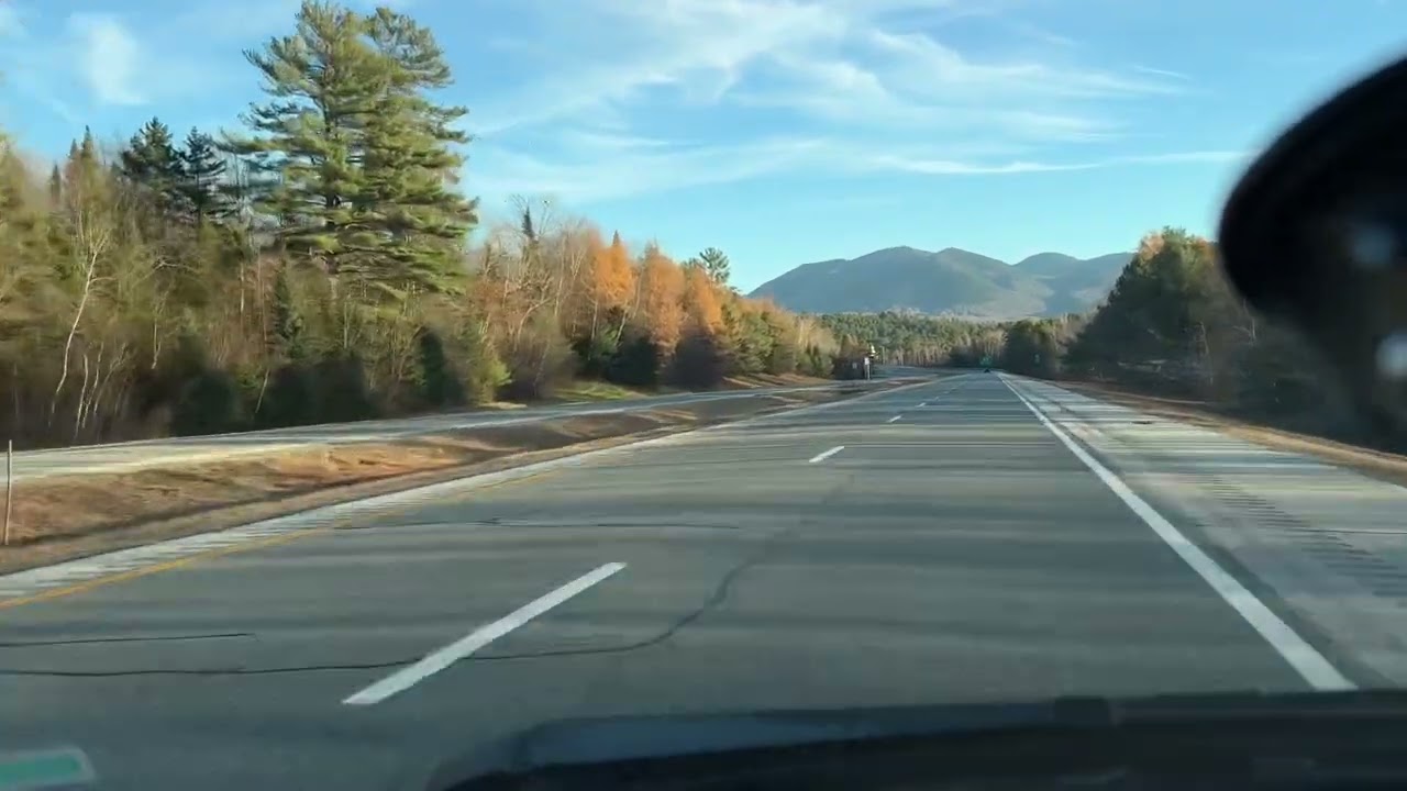 Driving from Littleton, NH through Franconia Notch to Lincoln, NH 4k video