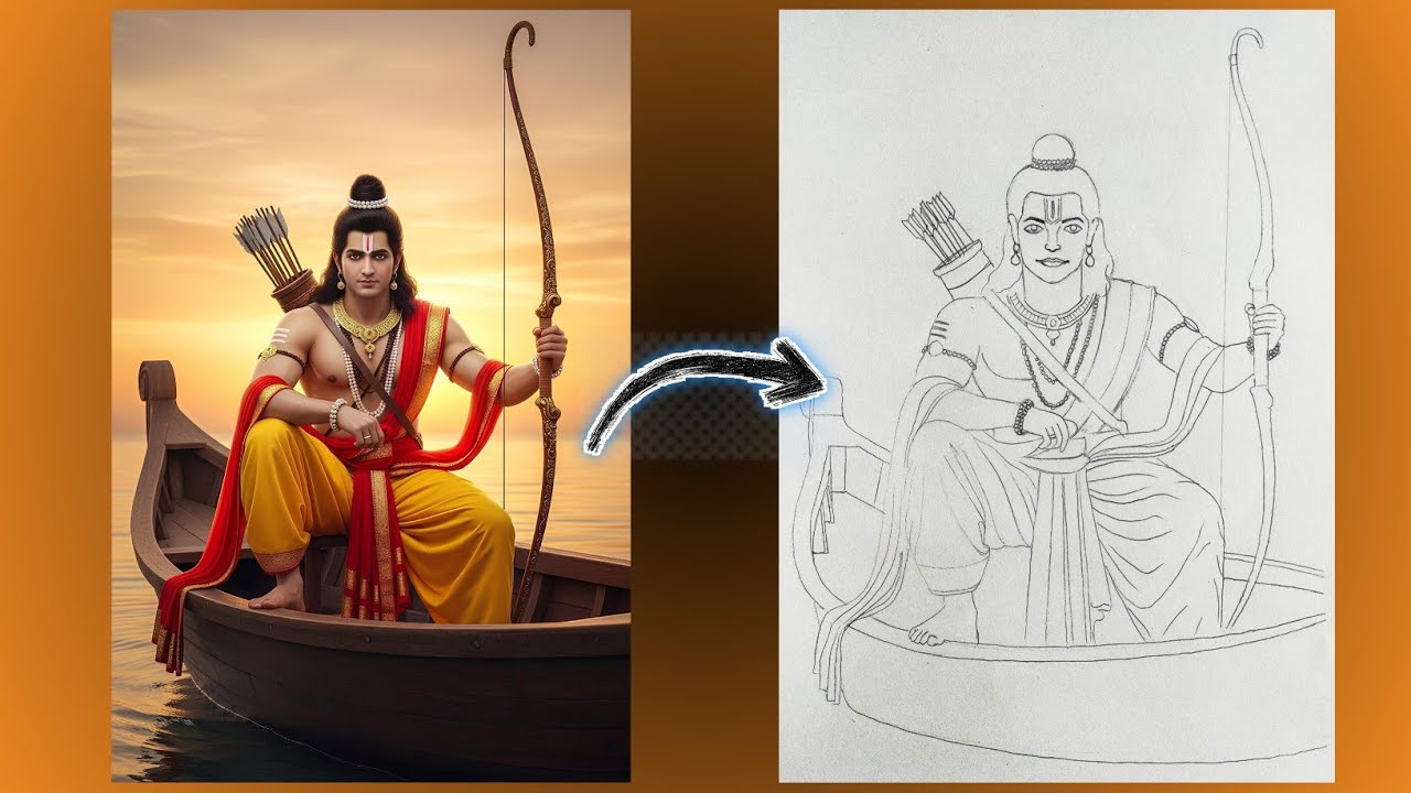 How To Draw Ramji | Easy Ramji Drawing | Ram bhagwan drawing 