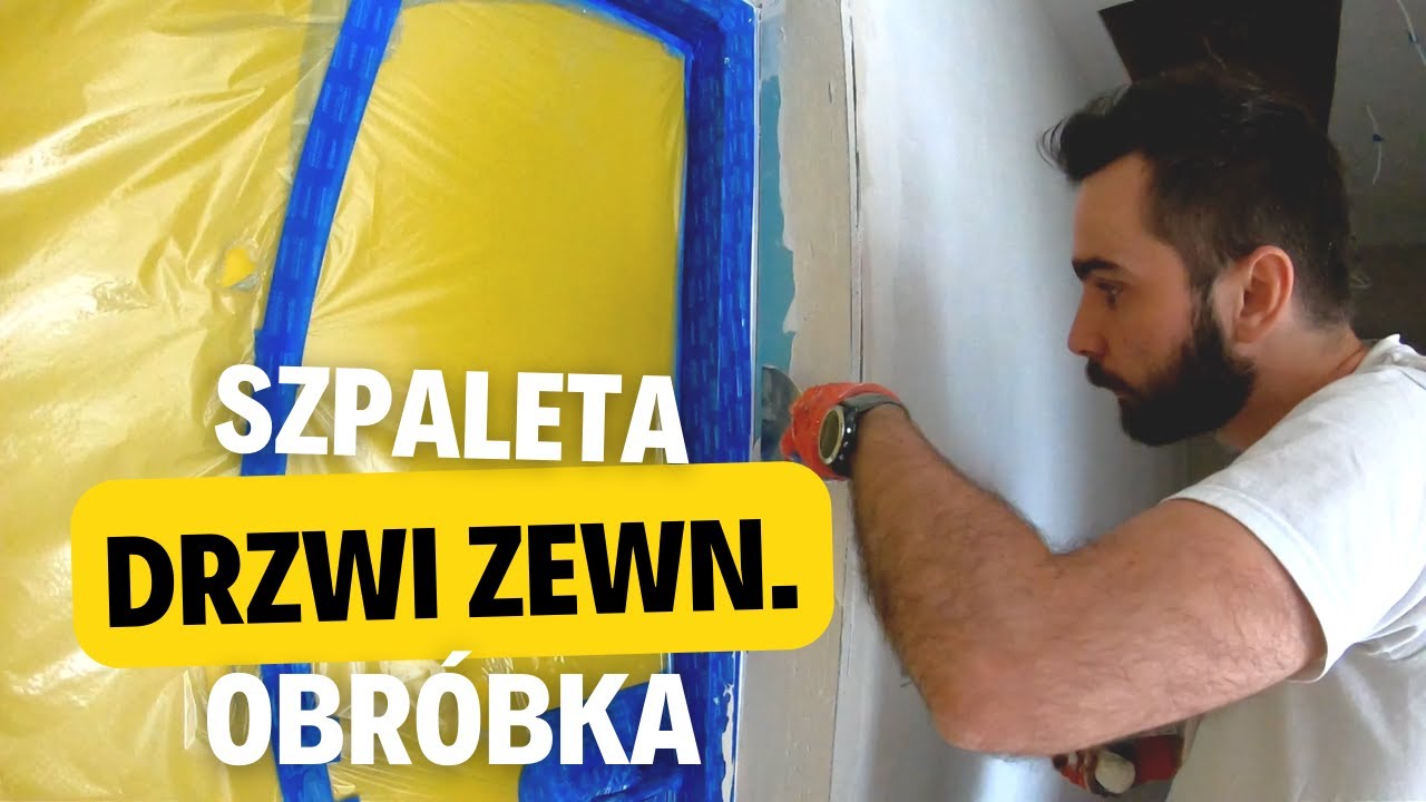 177. Wykończenie szpalety drzwi zewnętrznych. Wnęka drzwiowa otwór drzwiowy. Budowa domu samemu