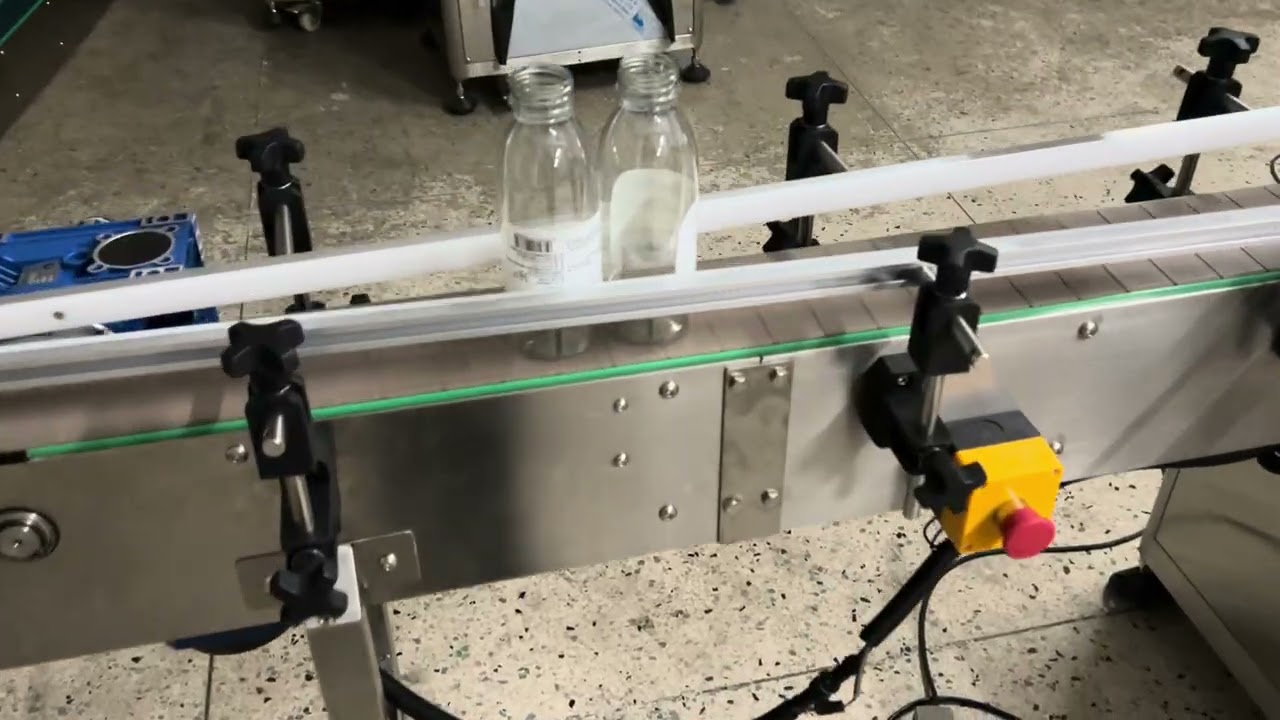 two sided self adhesive label applicator for round bottle #labeling #machine #manufacturing
