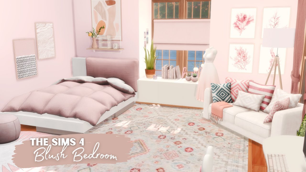 The Sims 4 Speed Build | Blush Bedroom | CC | ASMR Speedbuild