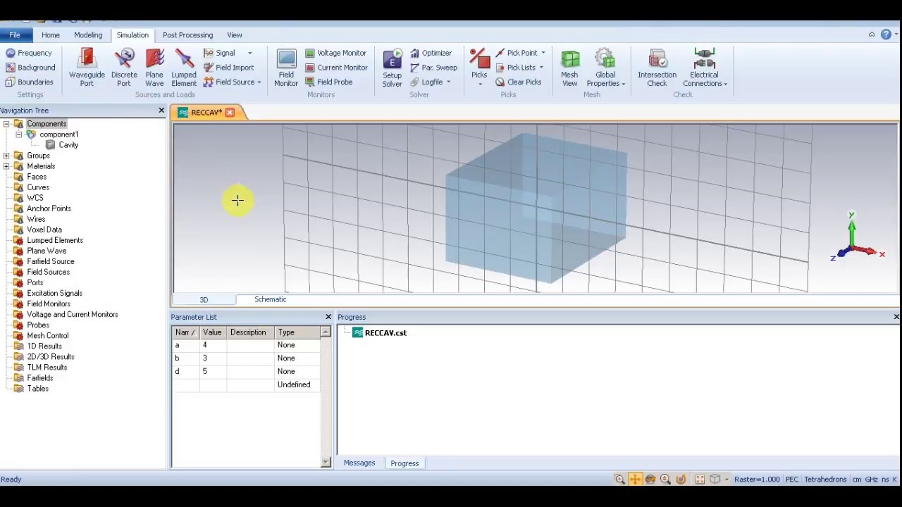 CST Studio Rectangular Cavity Resonator Part 03