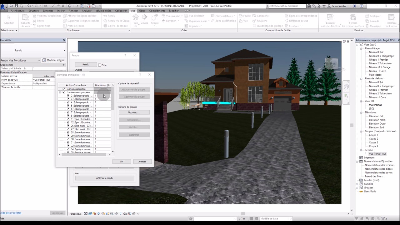 REVIT Maj2016 Vidéo 15 Rendus