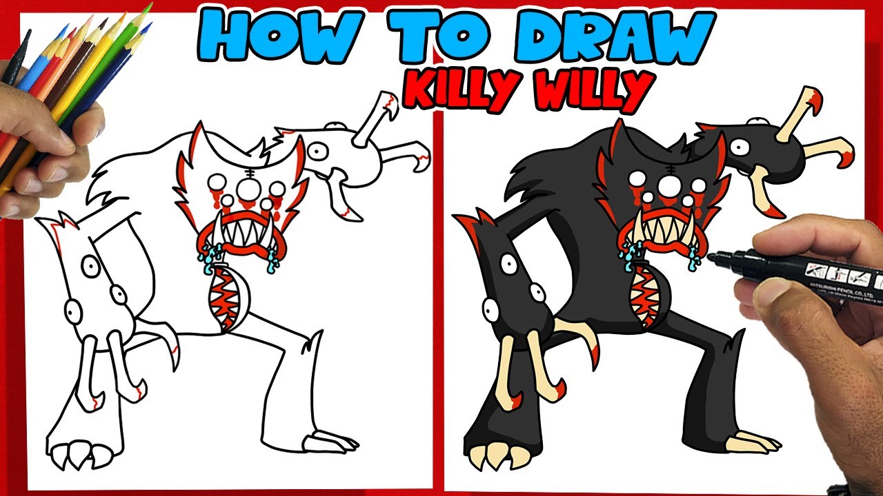 How To Draw KILLY WILLY - POPPY PLAYTIME