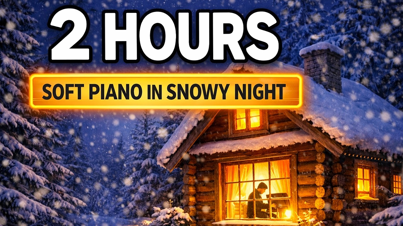 A Peaceful Winter Night ❄️ 2 Hours Relaxing Piano for Sleep & Study