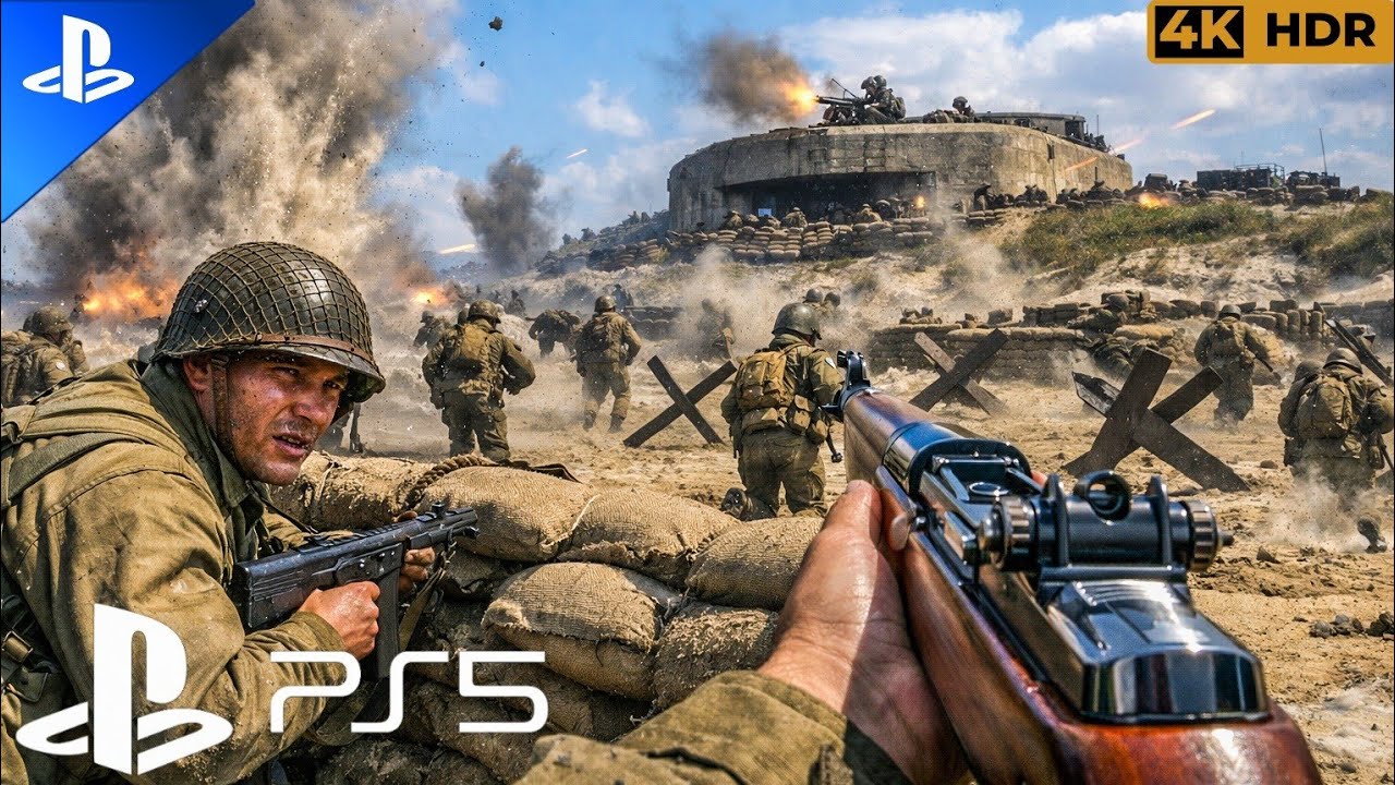 (PS5) INVASION OF EUROPE PART 1 | REALISTIC ULTRA GRAPHIC GAMEPLAY [4K60FPS HDR] Call of Duty WWII