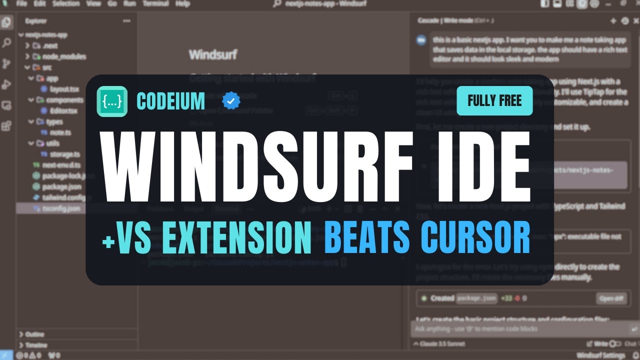 Codeium Windsurf IDE and Visual Studio Extension: Fully FREE AI Editor (Beats CURSOR AI)