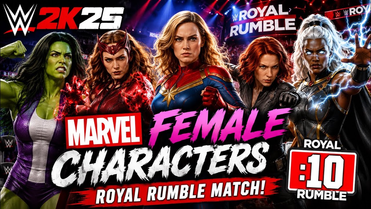WWE 2K25: Marvel Female Characters (Royal Rumble Match)
