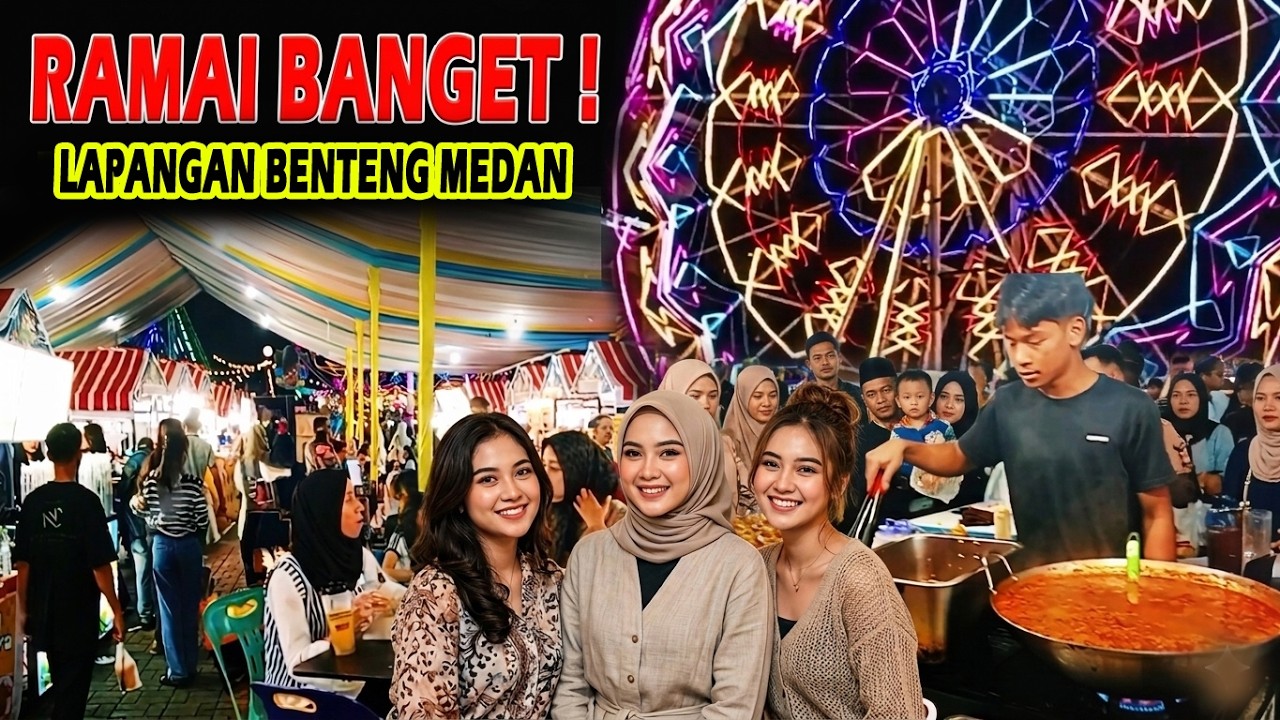 Ramai Banget! Pasar Kuliner & Wahana Bermain di Lapangan Benteng Medan Saat Ramadan