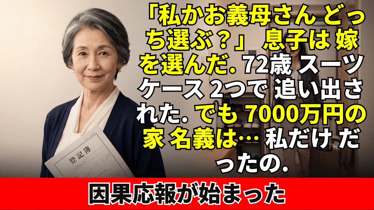 『私かお義母さん、どっちを選ぶ？』息子が嫁を選んだ日→72歳、7000万の家の名義を見たら…