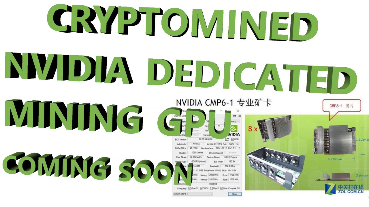 NVidia Dedicated Mining GPU's Coming Soon GTX1060 GP106 6G GP104 ZCash Ethereum