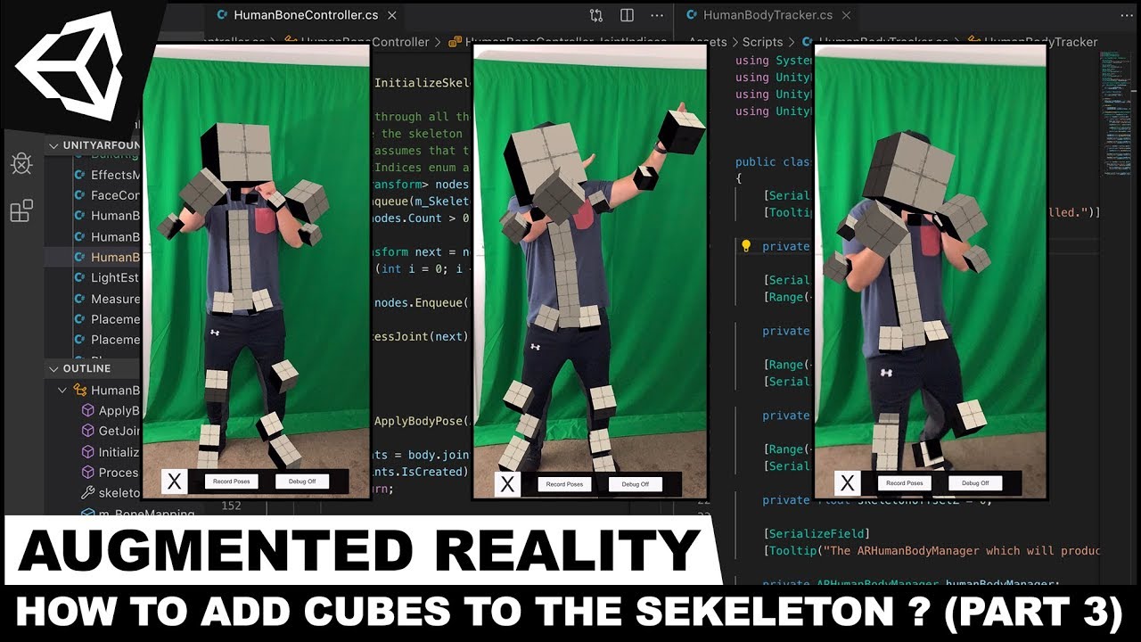 AR Foundation With Unity3d - How To Add Body Tracking With Cubes To A Skeleton ? (Part 3)