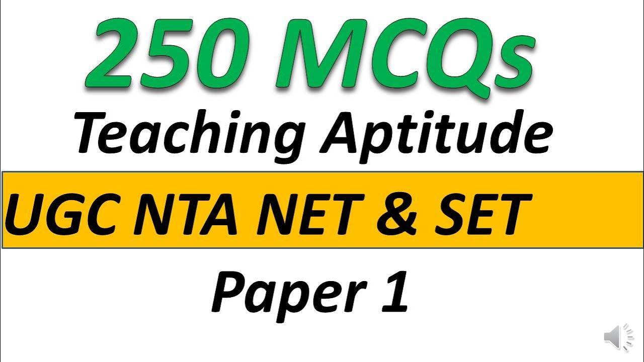 250 Mcq. UGC NTA  NET/SET Exam 2020 Paper 1 Preparation.