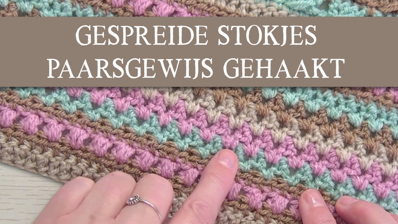 Gespreide stokjes paarsgewijs gehaakt! #haken #crochet #crochetforbeginners