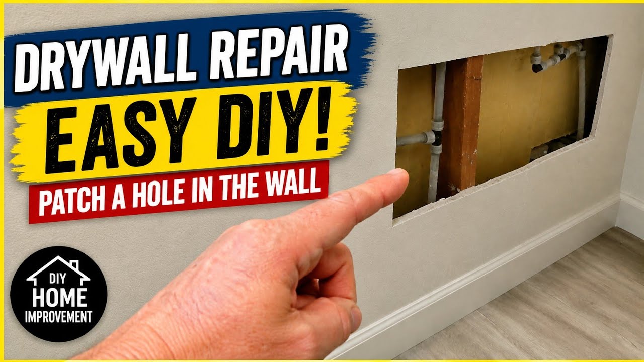 Drywall Repair: How to patch hole in your wall easy diy home improvement drywall patching process