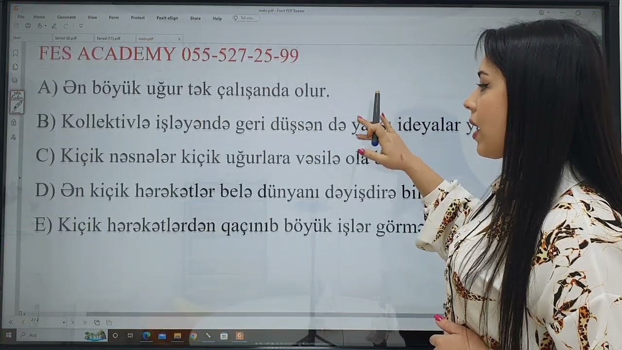 MƏTNLƏR ÜZƏRİNDƏ İDEYALARIN TAPILMASI/FES ACADEMY/NƏRMİN HƏSƏNOVA