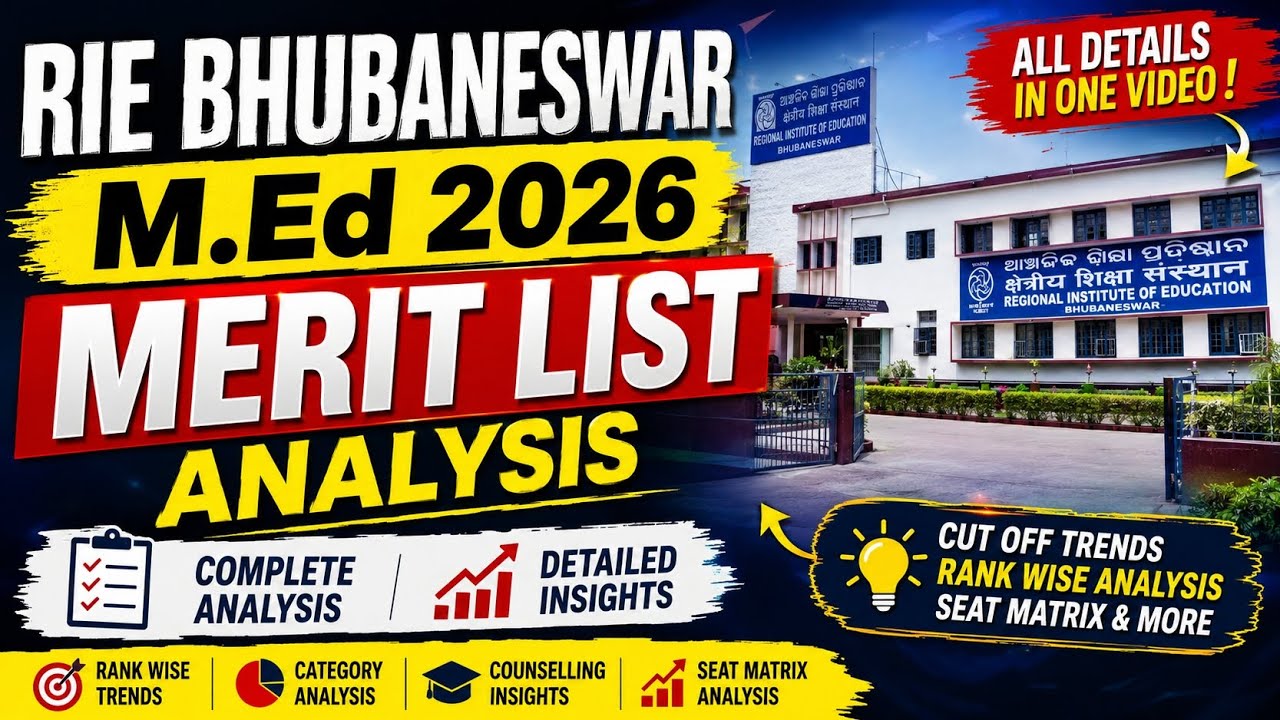 Rie Bhubaneswar MEd 2026 merit list out✨❗💥Check your name in the merit list .RIE CEE 2026 merit list