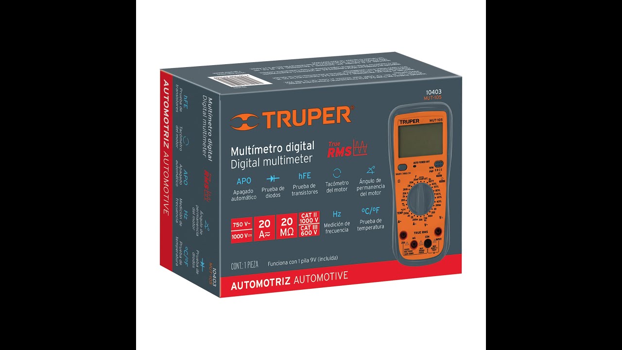 Mult&iacute;metro digital TRUPER ( ECONOMICO)  para mant automotriz con RMS verdadero