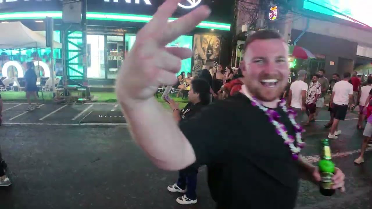 Patong Walking Street Bangla Road Phuket Thailand night walk. August 2025